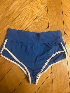 🌹5 for $50🌹Black and Blue High-Waisted Cheeky Shorts with White Trim